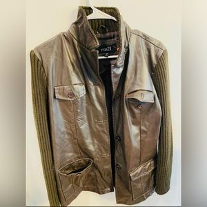 Rue21 Leather Jacket with Wool Sleeves